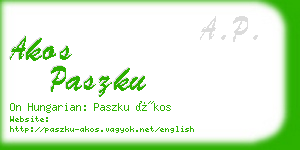 akos paszku business card